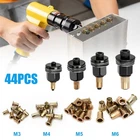 44pcs Manual Rivet Nut Tool Kit M3-M6 Carbon Steel Nutsert Riveting Adapter Set