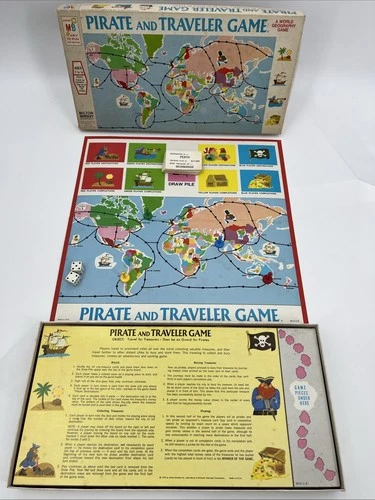 Vintage Milton Bradley Pirate and Traveler Board Game 100% Compete From 1970