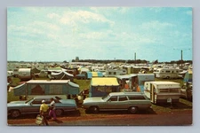 Vintage Wisconsin Postcard OSHKOSH Eaa Wittman Field Tent City 1970s