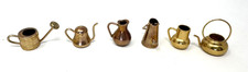 Lot Of 6 Miniature Mini Brass Open Mouth Pitchers Watering Can Tea Kettle