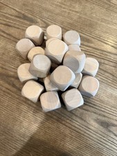 20pcs. Blank Wood Dice 1.5" Unfinished rounded Corners DIY - A0151