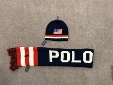 Polo Ralph Lauren Polo RL 1967 USA Flag Beanie & Scarf Set
