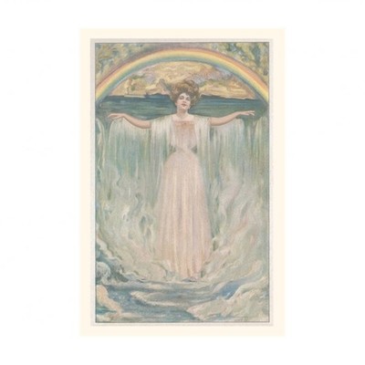 Vintage Journal Woman with Rainbow