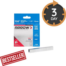 ARROW 508 Genuine T50 1/2-Inch Staples 1250-Pack