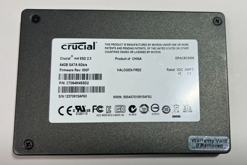 Crucial M4 64GB SATA 6GB/s 2.5" Internal SSD Solid State Drive CT064M4SSD2 - Image 2 of 2