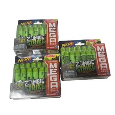 Lot of 3 NERF N-Strike Zombie Strike Mega Series 15-Dart Packs New Sealed
