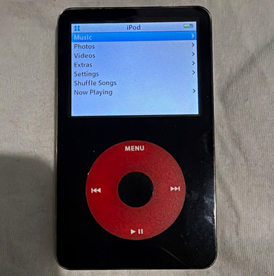 Apple iPod Video 5th Gen 160GB SSD Upgraded Battery Black Red Custom ...