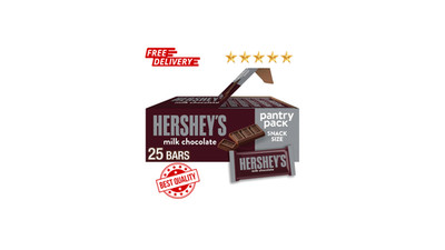 Hershey's Milk Chocolate Snack Size Candy Bars 25 Pack 11.25 Ounce Box