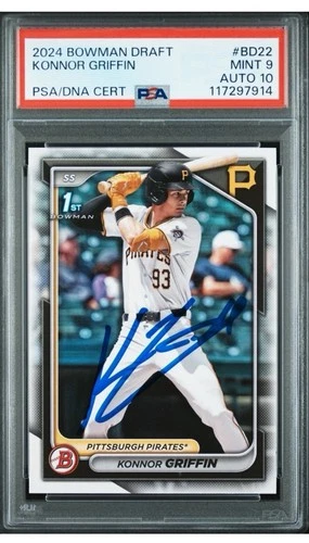 2024 Bowman Draft #BD22 Konnor Griffin PSA 9 Auto 10 New Label #1 Prospect