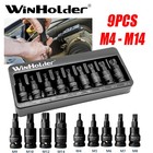 9pc Impact Spline bit Socket Set 3/8" Drive Torx Splines Hex M4 - M14 Socket