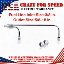 1552 Chrome Fuel line For Holley 4150 Double Pumper 3/8"Hose Dual Inlet Tube