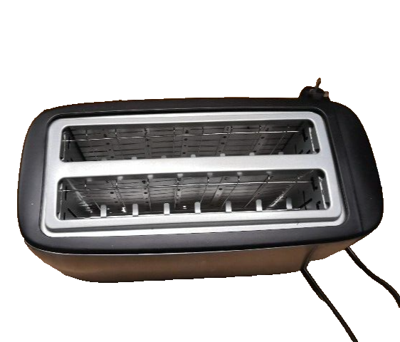 Cookworks Long Slot Slice Toaster Black and Silver UK