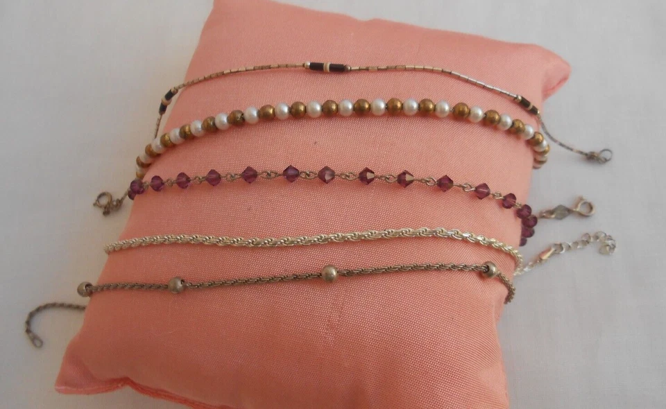 lotto 5 Cavigliera in Argento 925 usate - Immagine 2 di 4