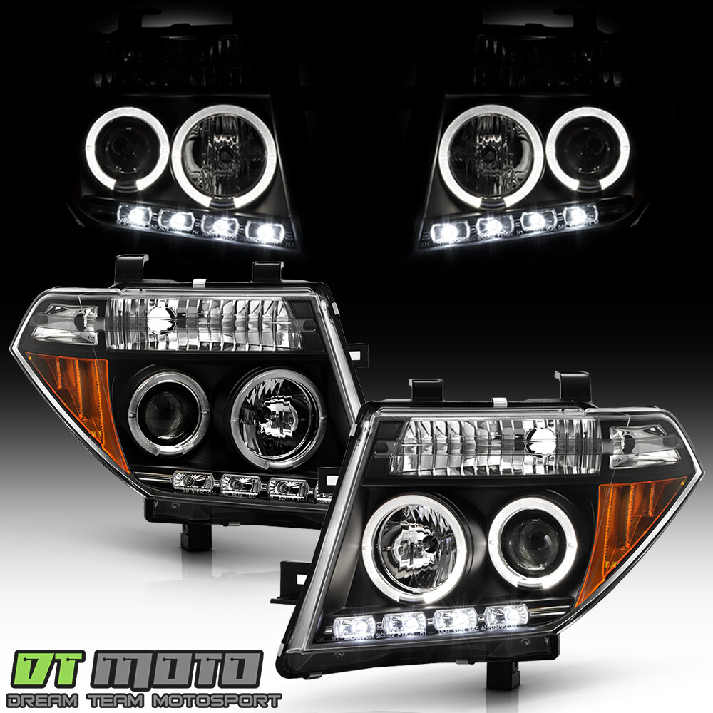 For 2005-2008 Frontier 05-07 Pathfinder LED Halo Projector Headlights  Left+Right