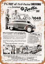 Metal Sign - 1957 Bmw Isetta 300 - Vintage Look Reproduction Metal Sign - 1957 Bmw Isetta 300 - Vintage Look Reproduction