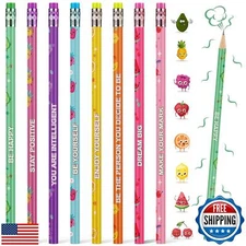 Leinuosen 30 Pcs Scented Pencils Bulk for Kids Inspirational Cute Fun Wood Sm