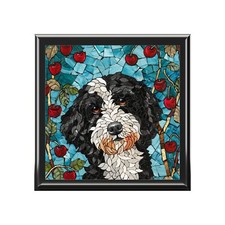 Bernedoodle Pet Keepsake Box, Dog Mom Jewelry Box, Dog Birthday Gift