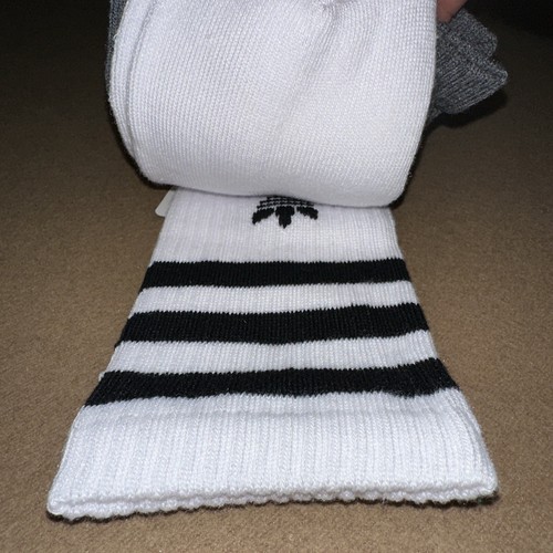 Adidas Trefoil Calze Equipaggio Uomo 3 Paia Bianco e Grigio Taglia Large - Foto 3 di 3