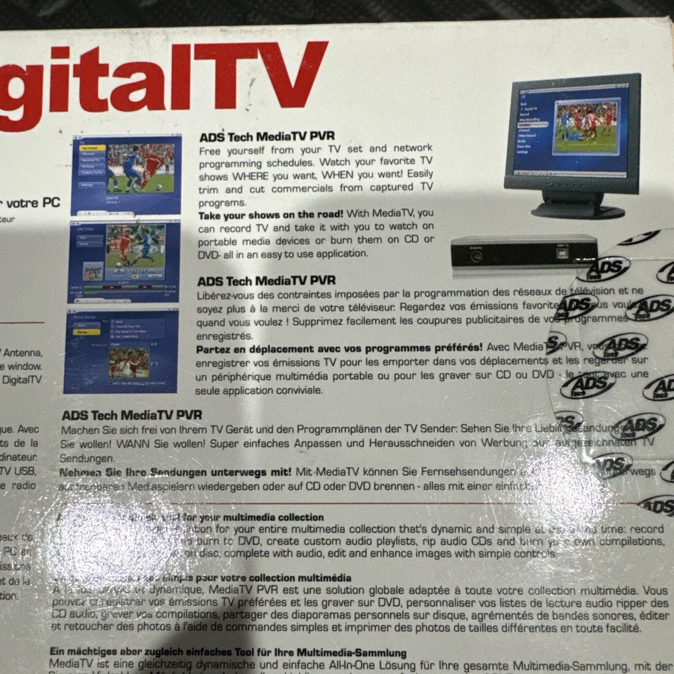 Vintage ADS Tech Instant Digital TV Record To Computer TV Tuner MPEG-2 USB New - Image 4 of 4