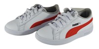 Puma Smash V2 L Unisex Kinder Obermater. Leder Sneaker Sportschuh Weiß/Rot Gr.31