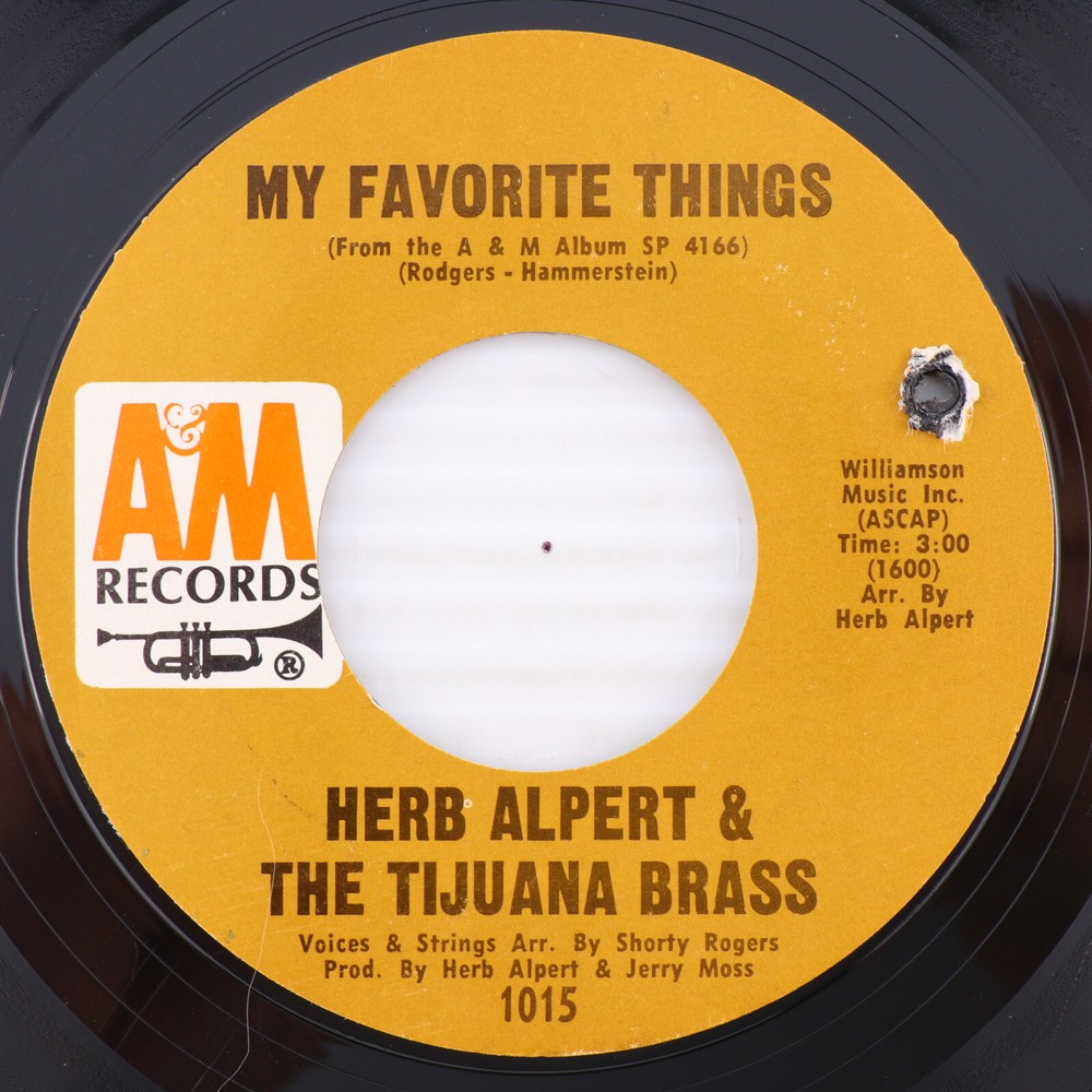 Herb Alpert & The Tijuana Brass – My Favorite Things/She Touched Me 45rpm Record
