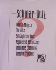 vintage 80s 90s single stitch Scholar Quiz T-Shirt High School SZ L