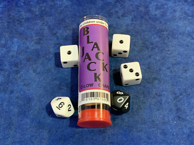Blackjack, C-low, Craps, Dice Games - Instructions with 5 Dice Tabletop Gaming