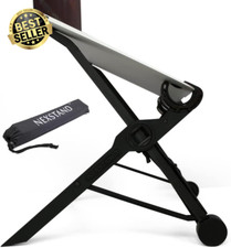 Travel Laptop Stand Foldable Adjustable 8 Height Options Ergonomic Compact Black
