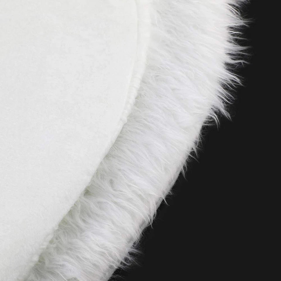 White Christmas Tree Skirt Plush Faux Fur Xmas Tree Carpet Merry Christmas Tree  - Image 4 of 4