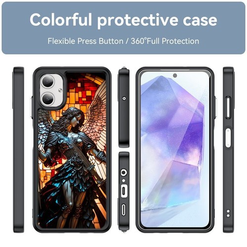 Stained glass battle angel Anti Scratch For Samsung A15 A16 S23 S24 S25 Ultra FE - 第 8/25 張圖片