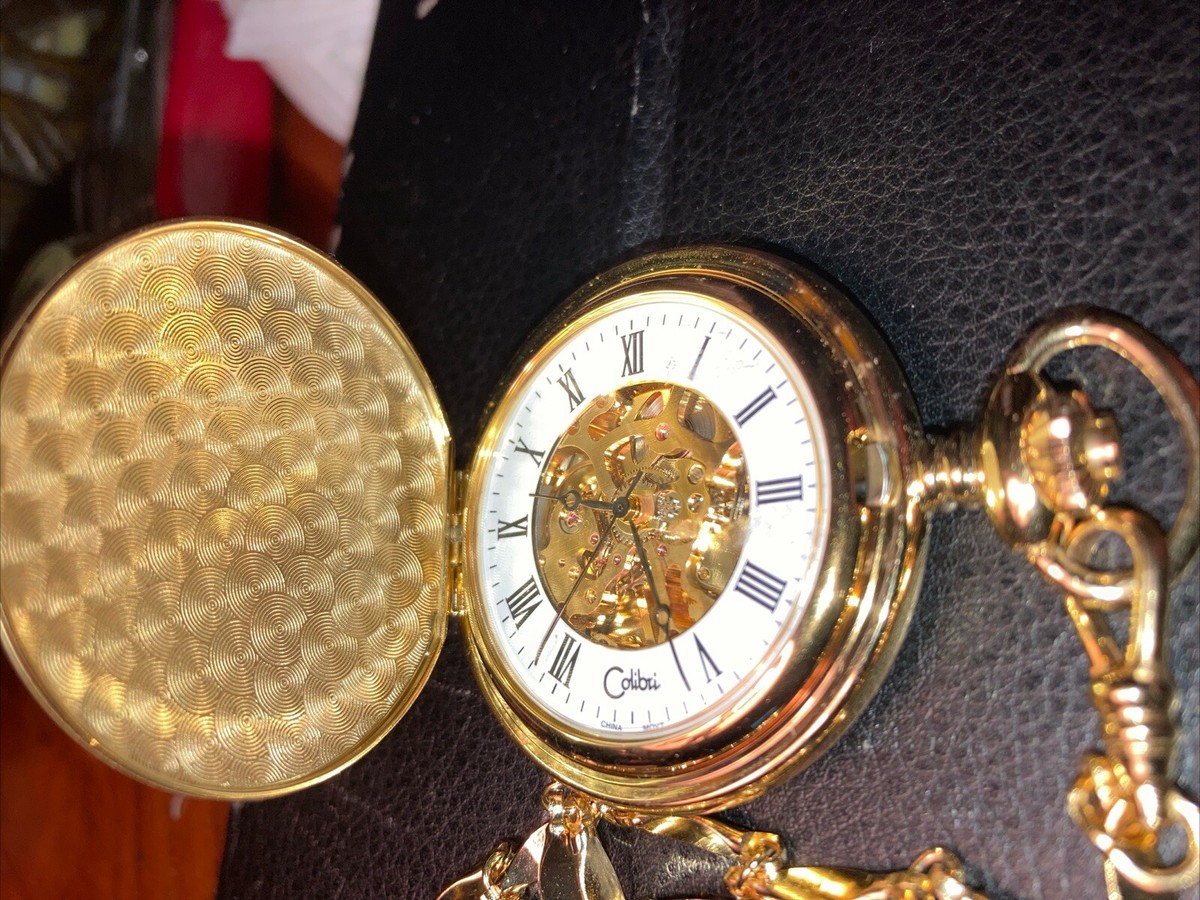Vintage Colibri Gold Skeleton Mechanical (Manual) Pocket Watch
