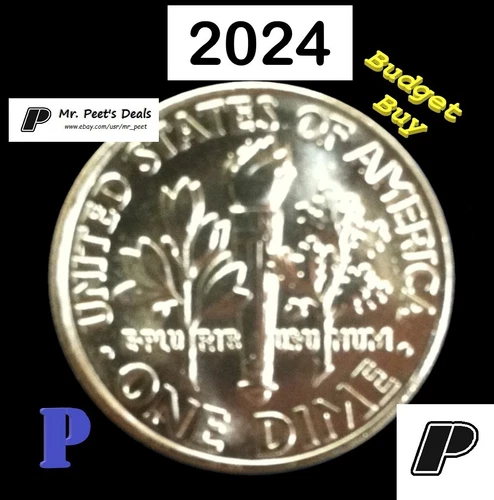 (1 Coin) 2024 P Roosevelt Dime 10 cents from OBW Rolls BUDGET BUY LOW COST 2NDs