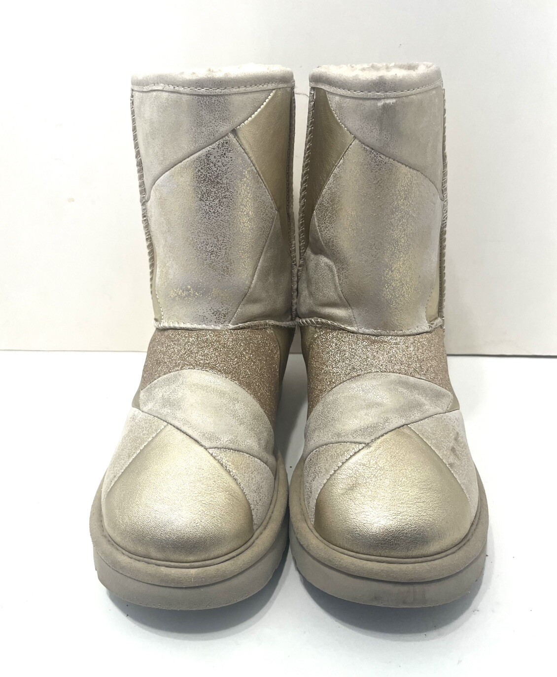Rare UGG Classic Gold Glitter Patchwork Pull On S… - image 18