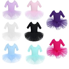 Mädchen Tutu Ballettkleid Ballettanzug Baumwolle Gymnastik Trikot Tanzkleider