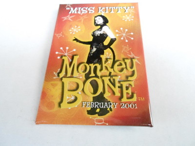 Vintage 3 X 2 Pinback Button 60 011 Monkey Bone Miss Kitty Ebay