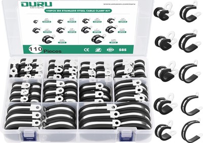 Versatile 110PCS Stainless Steel Cable Clamps - Perfect for Any Application