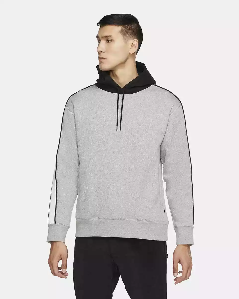 Nike SB Skate Track Hoodie Black Mens Size Large Gray Striped CK5290 063