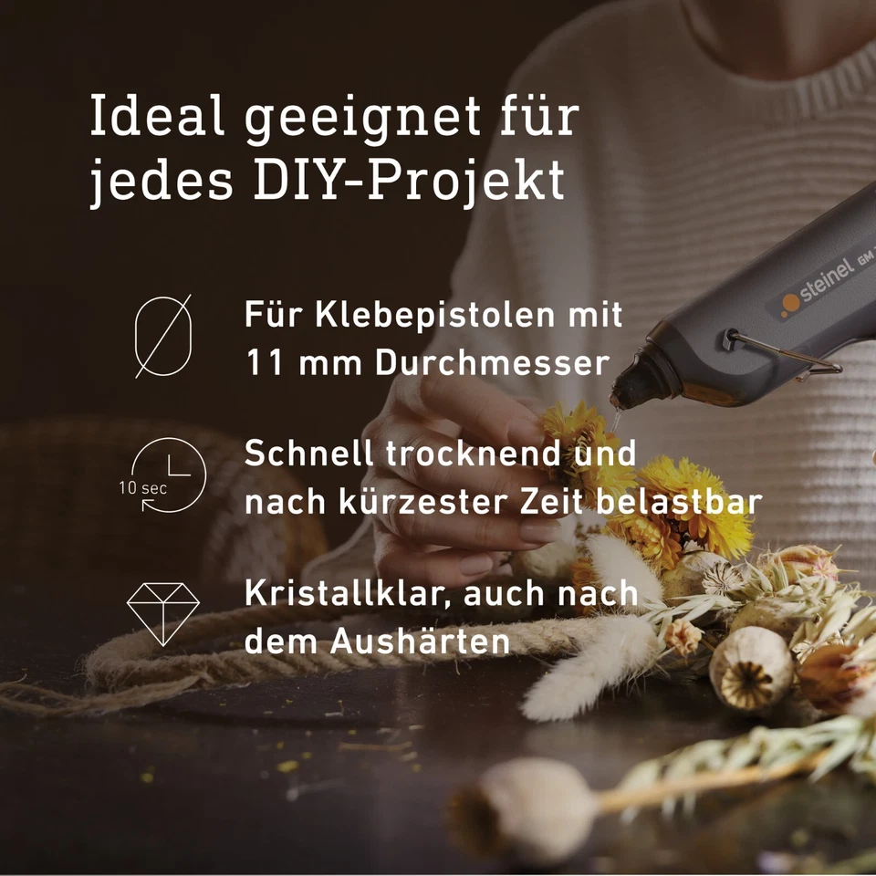 Standard Klebesticks 11mm 1kg 40St für Klebepistole transparente Heißklebesticks - Bild 3 von 4