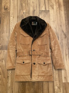 cord jacket with fur