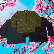 Lot of 3 Shanghai Tang Jacket Womens 40 Chinese Mandarin Collar Toggle 100% Silk