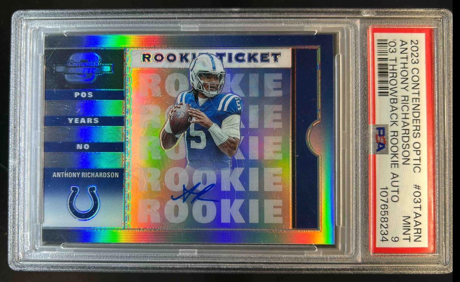 Anthony Richardson Panini Contenders Optic 2003 Contenders Throwback Rookie Autographs #03TAARN Base