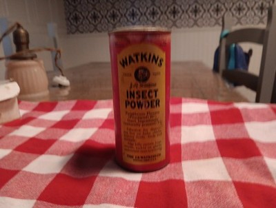 VINTAGE WATKINS INSECT POWDER TIN CAN ADVERTISING WINONA MN EMPTY FARM PRIMITIVE