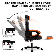 Gaming Chair Massage,Ergonomic PC Computer Chair Footrest Comfortable 10
