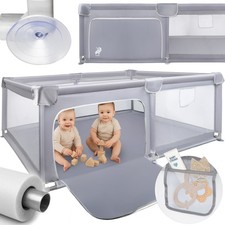 Griglia scorrevole box per bambini Malplay parco giochi 120x180 cm grigio par...