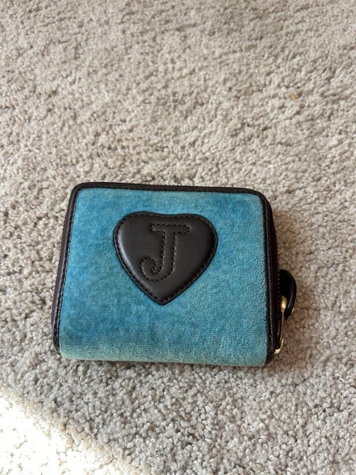 Cartera Bordada Corona Terciopelo Azul/Marrón Y2K Juicy Couture De Colección Foto 4 de 4