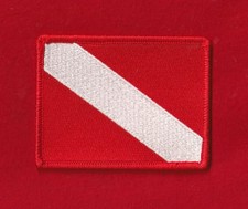 3.5" Iron-on DIVE FLAG Patch Scuba Diving Snorkeling Diver-Down Certification US