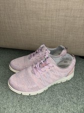 Hotter Nova Casual Trainers Women Size 7.5 Uk Pink Leather