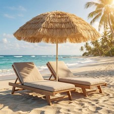 6FT Tiki Umbrella, Outdoor Hawaiian Style Patio Umbrella with Carry Bag