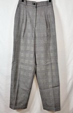 Vintage Talbots Black  White Houndstooth Wool Pleated Pants 8 Dark Academia