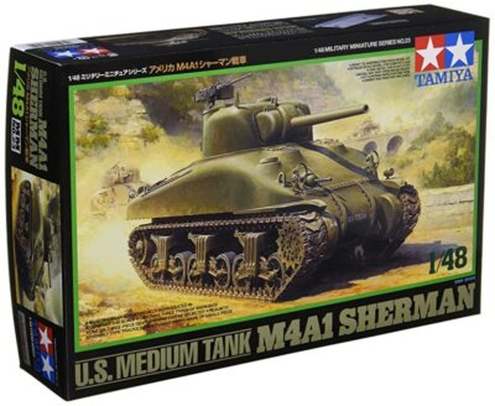 Tamiya 1/48 Military Miniature Series No.23 US Army M4A 1 Sherman Tank Plastic